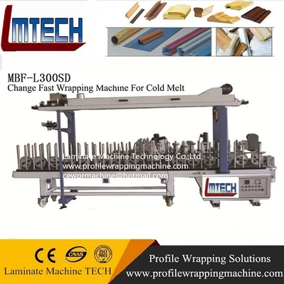 China Wall Foam Mdf Skirting profile wrapping laminating machine supplier